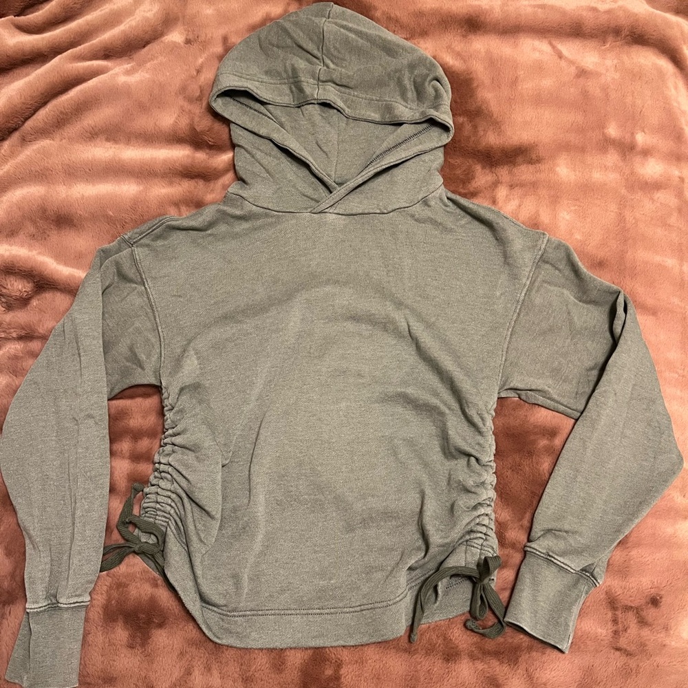 Aerie Green Hoodie with Tied Cinched Sides